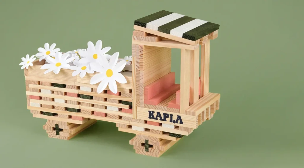 Bannière - Printemps camion KAPLA fleur en papier