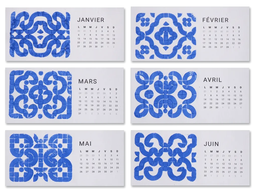 calendrier JANV - JUIN