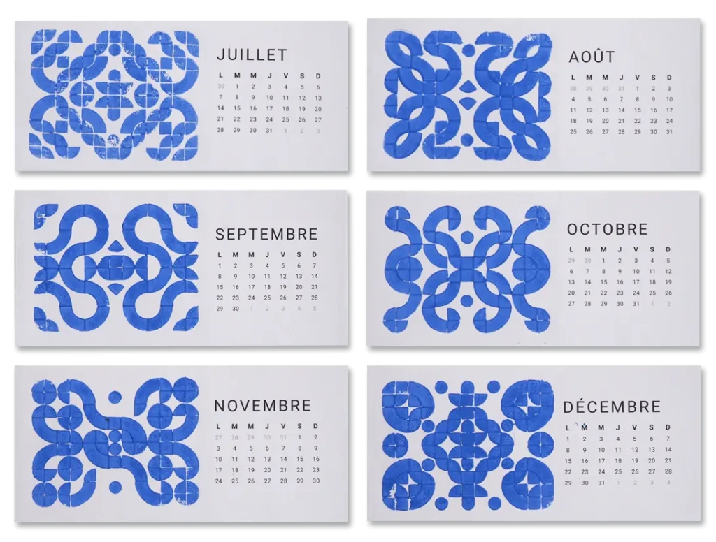 calendrier JUIL - DEC